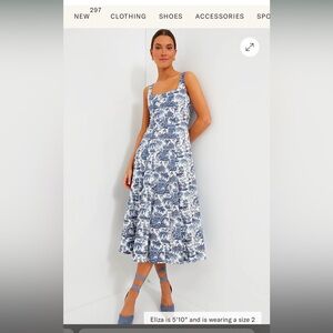STAUD blue toile wells dress size 8